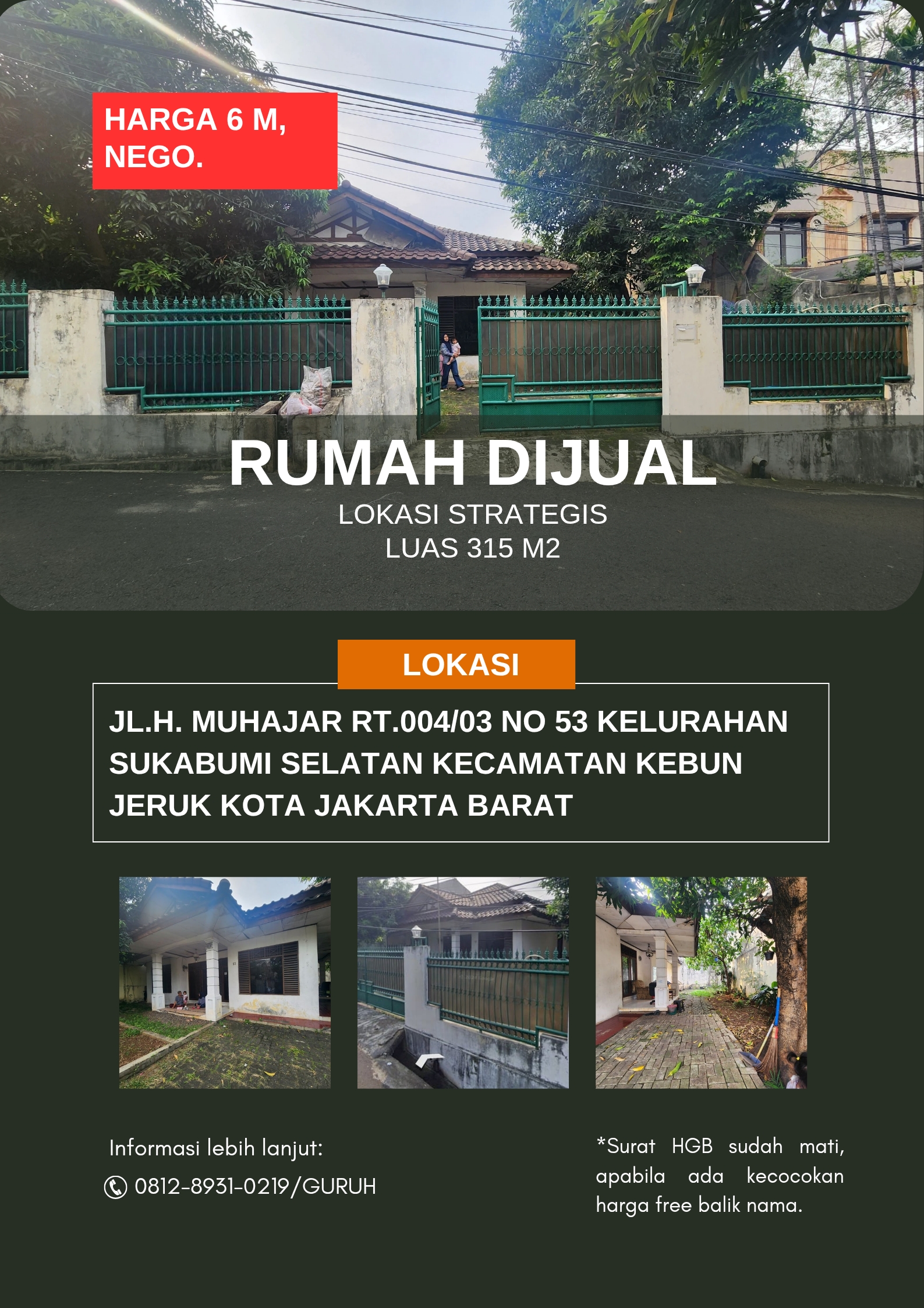Properti terdaftar untuk dijual atau disewa - Dijual Cepat Lahan Dan Bangunan Lokasi Strategis